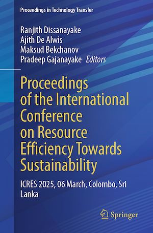 Téléchargez le livre :  Proceedings of the International Conference on Resource Efficiency Towards Sustainability
