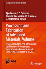 Télécharger le livre :  Processing and Fabrication of Advanced Materials, Volume 1