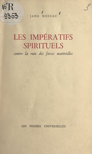 Téléchargez le livre :  Les impératifs spirituels contre la ruée des forces matérielles