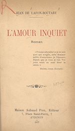 Télécharger le livre :  L'amour inquiet