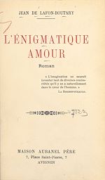 Télécharger le livre :  L'énigmatique amour