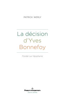 Télécharger le livre :  La décision d'Yves Bonnefoy