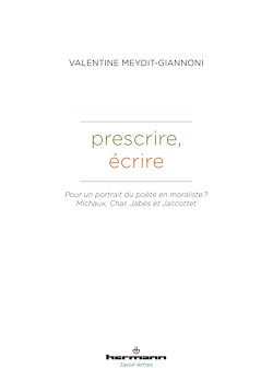 Télécharger le livre :  Prescrire, écrire