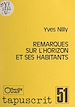 Télécharger le livre :  Remarques sur l'horizon et ses habitants