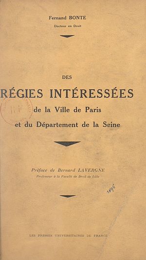 Téléchargez le livre :  Les régies intéressées de la ville de Paris et du département de la Seine