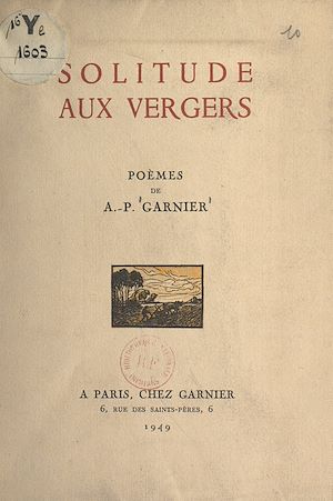 Téléchargez le livre :  Solitude aux vergers