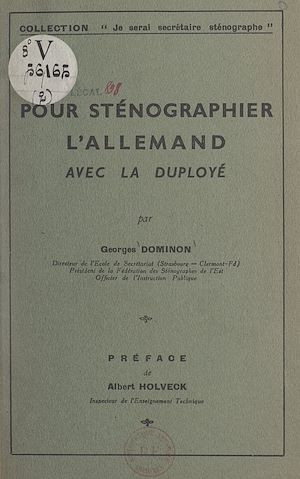 Téléchargez le livre :  Pour sténographier l'allemand avec la Duployé
