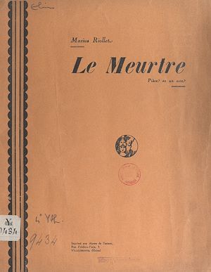 Téléchargez le livre :  Le meurtre