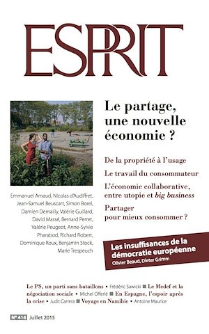 Téléchargez le livre :  Esprit Juillet 2015 - Le partage, une nouvelle économie ?